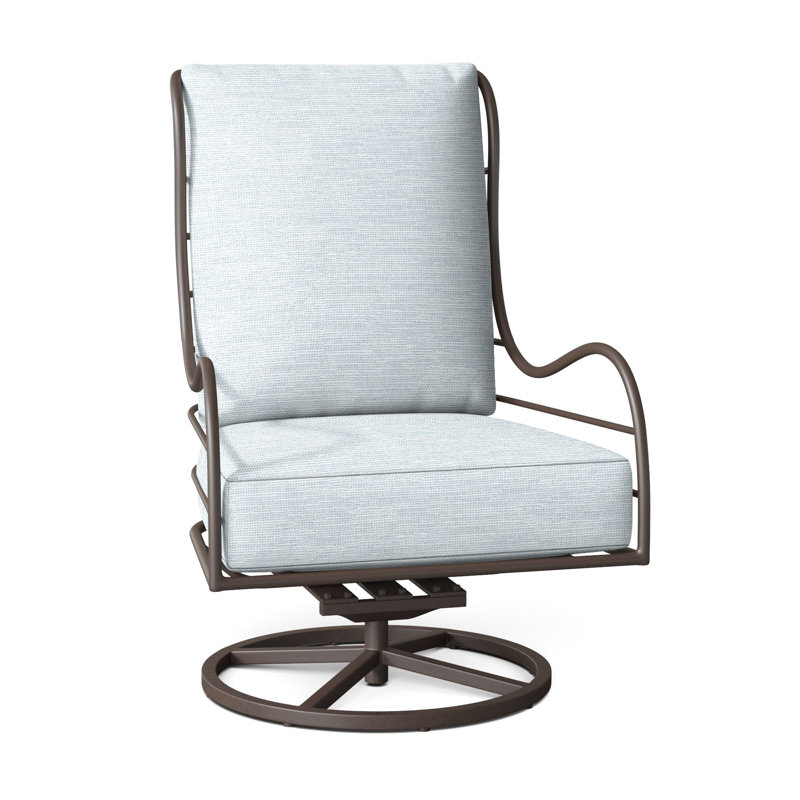 Chaise berçante pivotante en aluminium Carmel - Gris ardoise, Welt, Ciel de papier