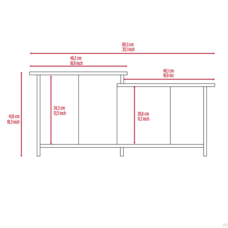Coffee Table, Lower Open Shelf