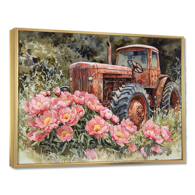 Dorith Summer Wildflowers By The Old Tractor I - Wildflowers, art mural sur toile