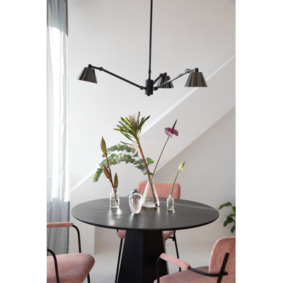 Lub 3 - Light Black Chromed Iron Shade With Painted Inside LED Unique/Statement Pendant