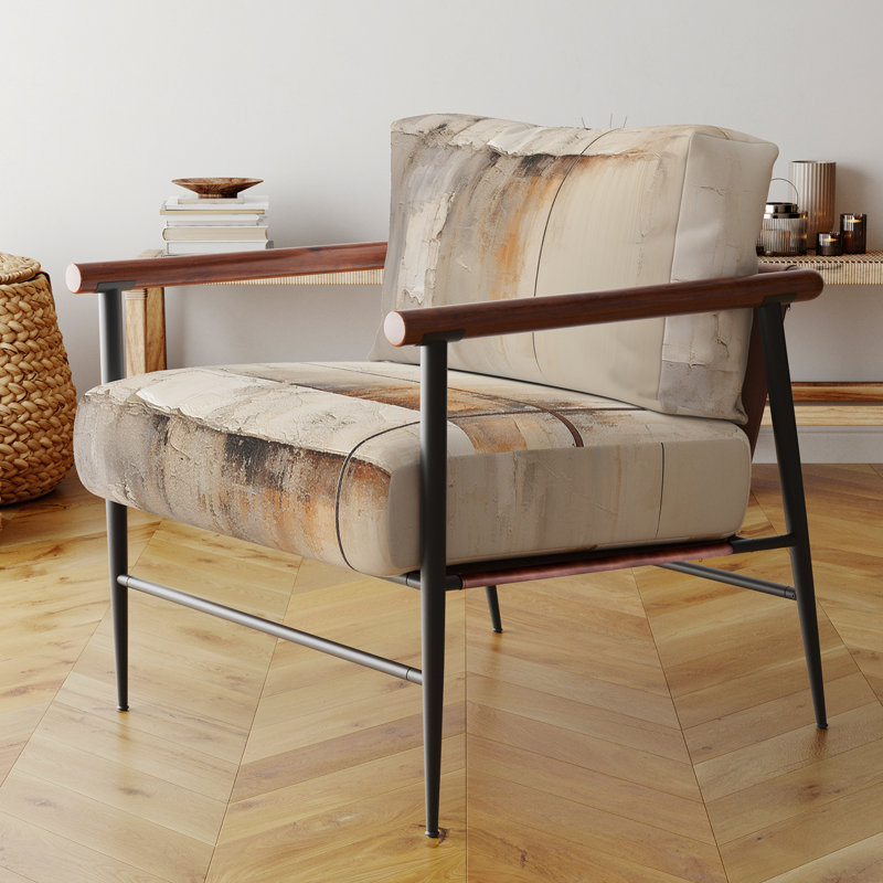 Chaise avec accoudoirs rembourrée Beige Christianity Cross Of Jessus I, Noir