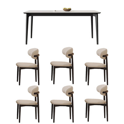 Solid wood rock table black household