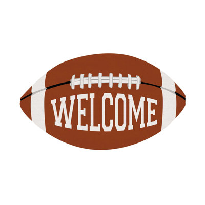 Fall Football Shaped Coir Mat