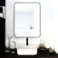 Miroir mural de salle de bain 24 po x 32 po avec cadre en métal noir - verre et dossier supérieurs de 4 mm pour plusieurs occasions