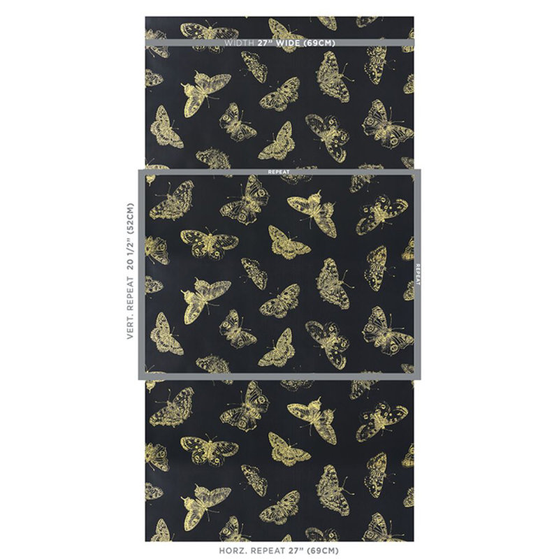 Papier peint Burnell Butterfly, Noir