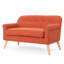 Deux chaises confortables en tissu avec boutons et bouleau brun, l 29,38 po x P 48,64 po x H 31,65 po, option de siège orange intrigant en orange, présentant des rouleaux d'accoudoirs subtils, revêtement, couleur des pieds, assemblage simple pour
