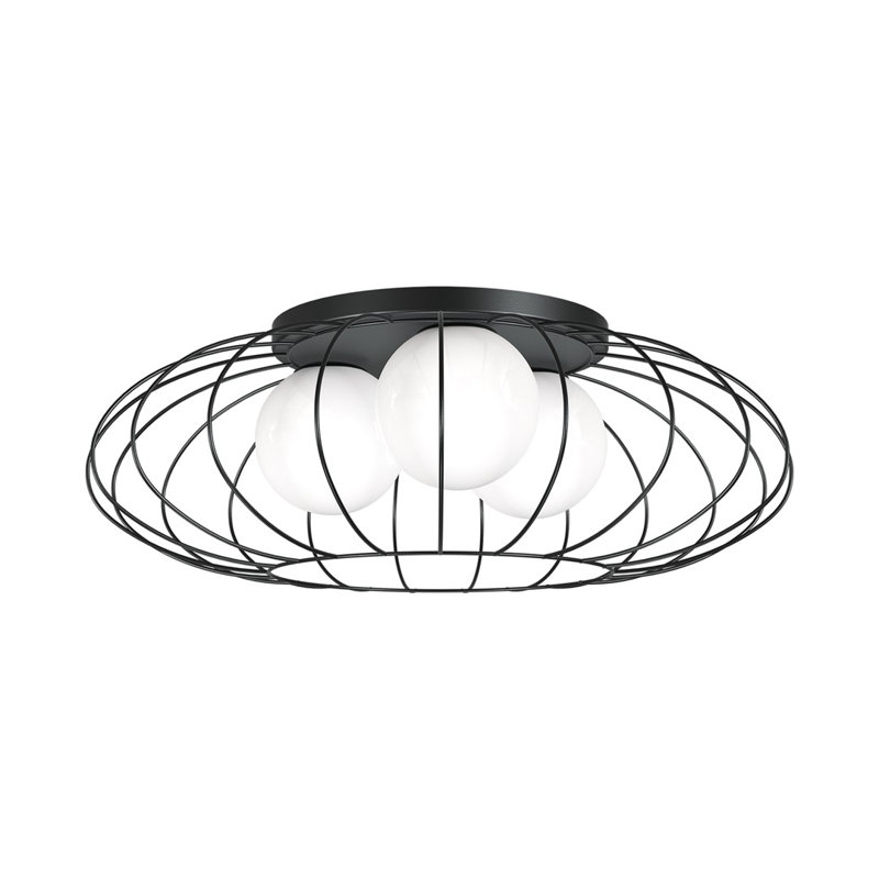 Predmore Glass LED Semi Flush Mount, Black