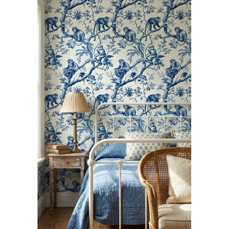 Papier peint floral traditionnel Monkeys Toile, Peler et coller