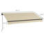 Auvent de patio 12 pi x 10 pi, abri de soleil rétractable avec fonctionnement manuel, tissu protégé de 280 g / m², structure en aluminium, manivelle beige pour terrasse, solide et cour