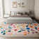 Nature Voja Floral Non-Slip Machine Washable Colorful Modern Area Rug in White for Living Room, Bedroom, Hallway Runner, Entryway Rugs