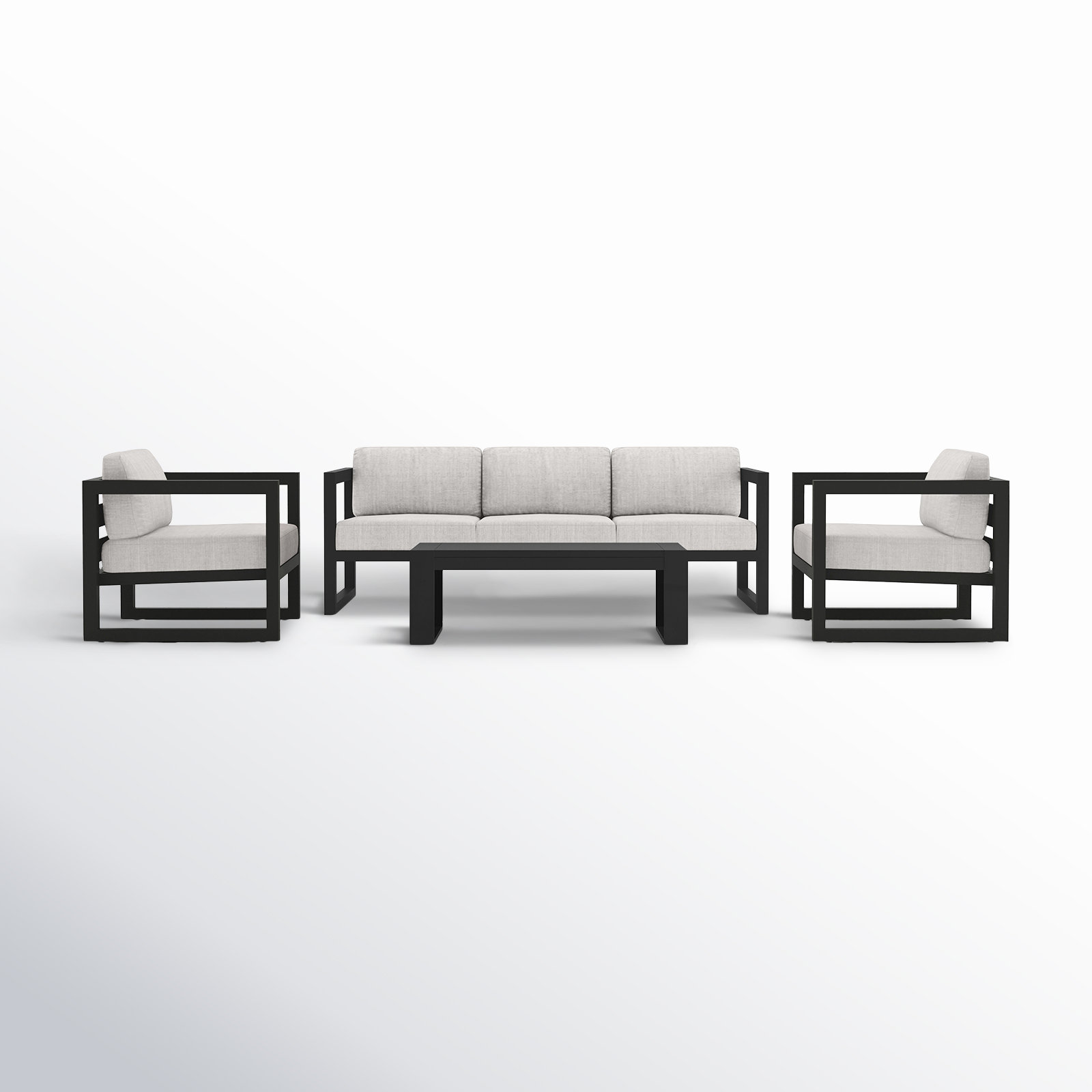 Avion 5 - Person Patio Conversation Set with Cushions, Cast Silver Sunbrella®