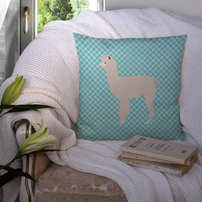 Coussin décoratif extérieur à carreaux alpaca