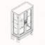 Élégante armoire vitrée en chêne clair avec portes en verre trempé, lumière DEL, panneau arrière en miroir et tablettes réglables - rangement parfait pour la maison et le bureau-766047358-762185982