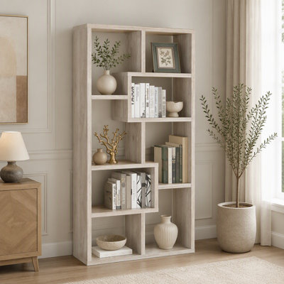 Lawton Grey Driftwood 7-shelf Bookshelf