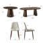 Ensemble de salle à manger à piédestal moderne avec chaises rembourrées de 47 à 83 po Modern-132494048-132494049