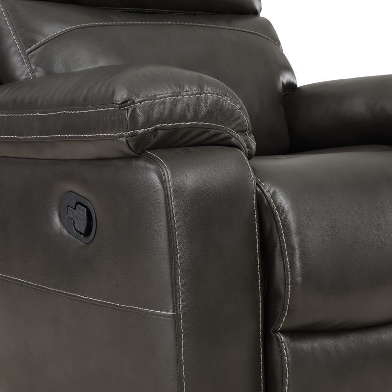 Bryson Faux Leather Recliner, Charcoal