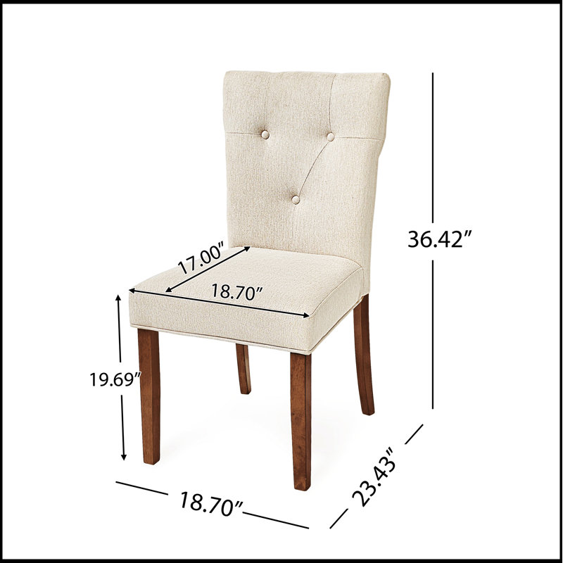 Ensemble de 2 chaises de salle à manger contemporaines rembourrées, crème, parfaites pour le confort et le style dans les salles à manger modernes