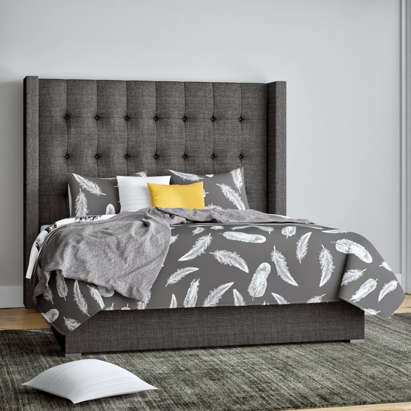 Esparto Upholstered Standard Bed, Charcoal Revolution®, Queen (High)