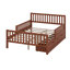 Wood Platform Bed With Guardrails On Both Sides And Two Storage Drawers-115223134