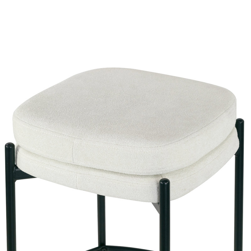 Beeta Upholstered Counter Stool, White, Bar Stool (30" Seat Height)