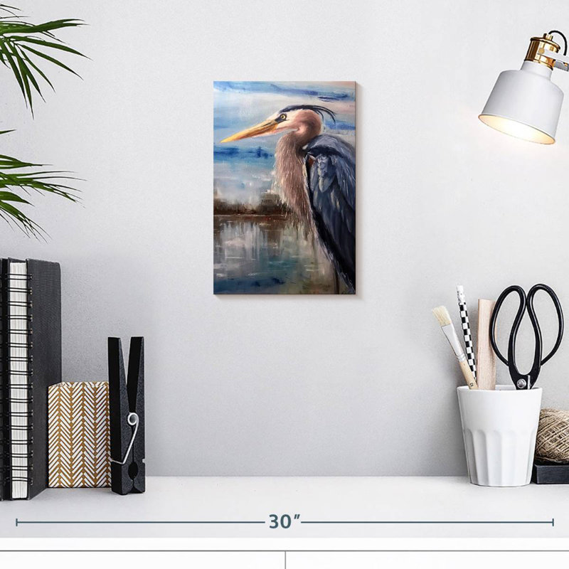 Brampt Resting Great Blue Heron, 12" H x 8" W