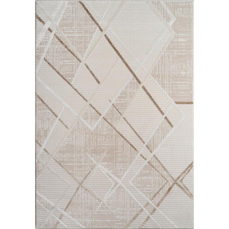 Tapis abstrait moderne LaDole Rugs pour salon, chambre à coucher, bureau à domicile, Rectangle 2 pi 7 po x 4 pi 11 po