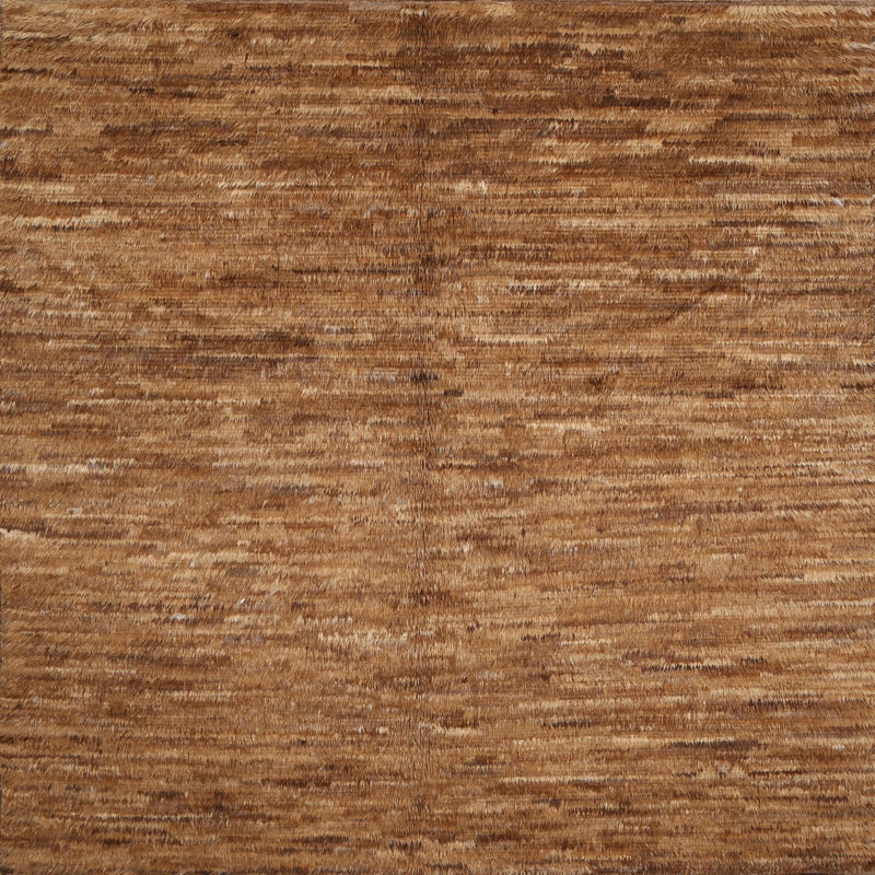 Tapis brun/noir zone contemporaine, Carré 6 pi