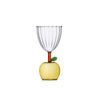 Fruits & Flowers - Stemmed Glass Apple Green 9.5 Oz