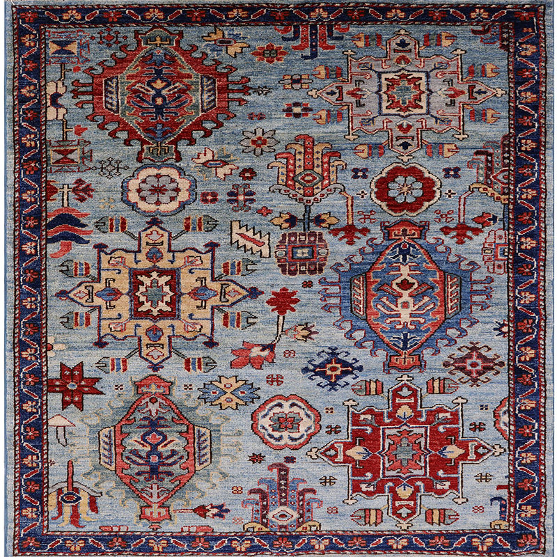 Tapis 100% Mid-Century moderne lavable à la machine 2392, Carré 4 pi