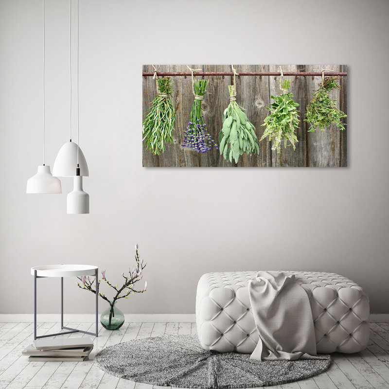 Herbs On A String - Wrapped Canvas Print