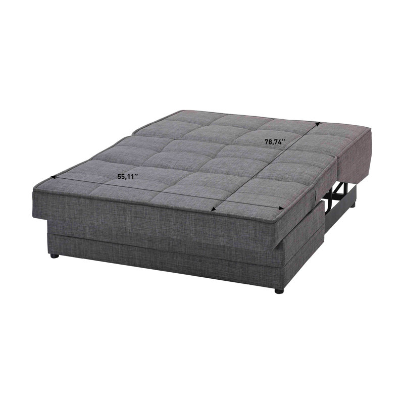 Causeuse convertible avec rangement PrimeNest Space Collection, Gris