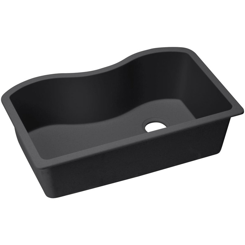 Évier de cuisine encastrable 33 po x 20 po x 9 1/2 po Quartz Classic, Noir