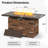 43 Inch Propane Gas Fire Pit Table, Outdoor 5,000 BTU Rectangular Fire Pit With Glass Wind Guard, Glass Rocks and Lid-2141006212
