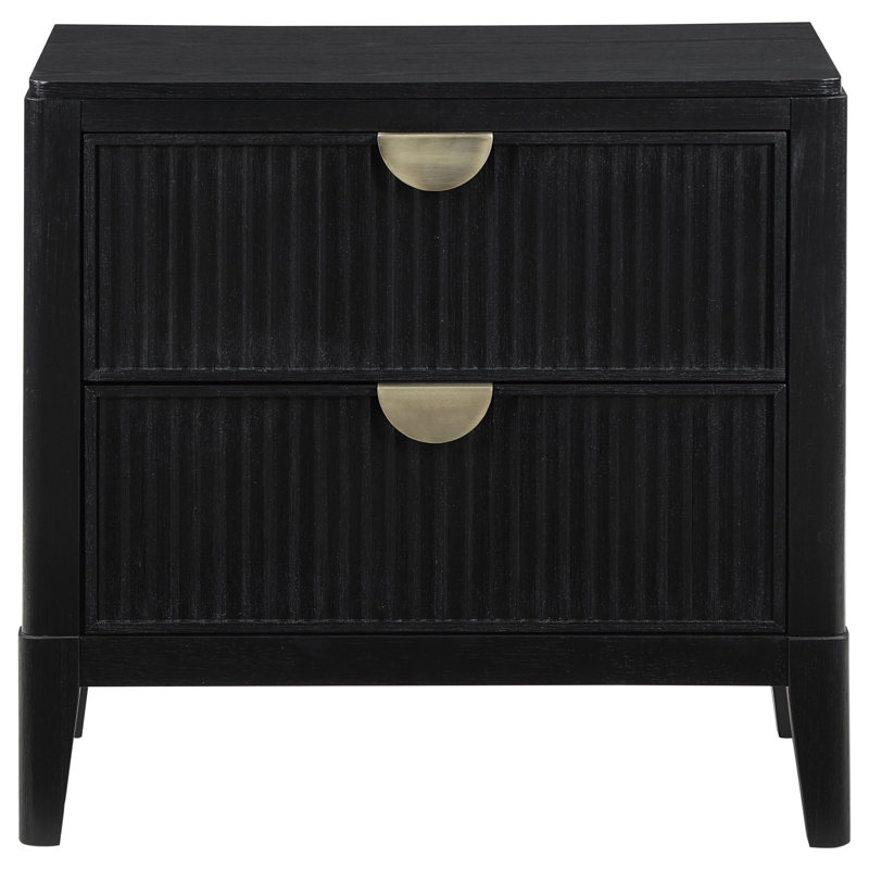 Mason Black 2-Drawer Nightstand