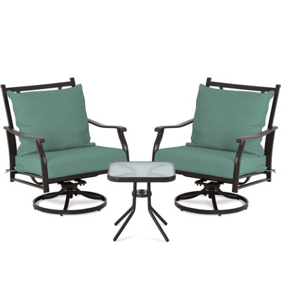 Ensemble de chaises pivotantes d'extérieur Charlton Home®