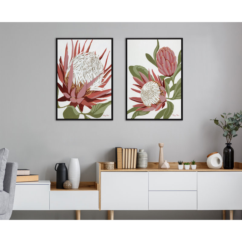 «King Protea and King Protea 2» par Mackenzie Nelson, ensemble d'art mural sur toile encadrée