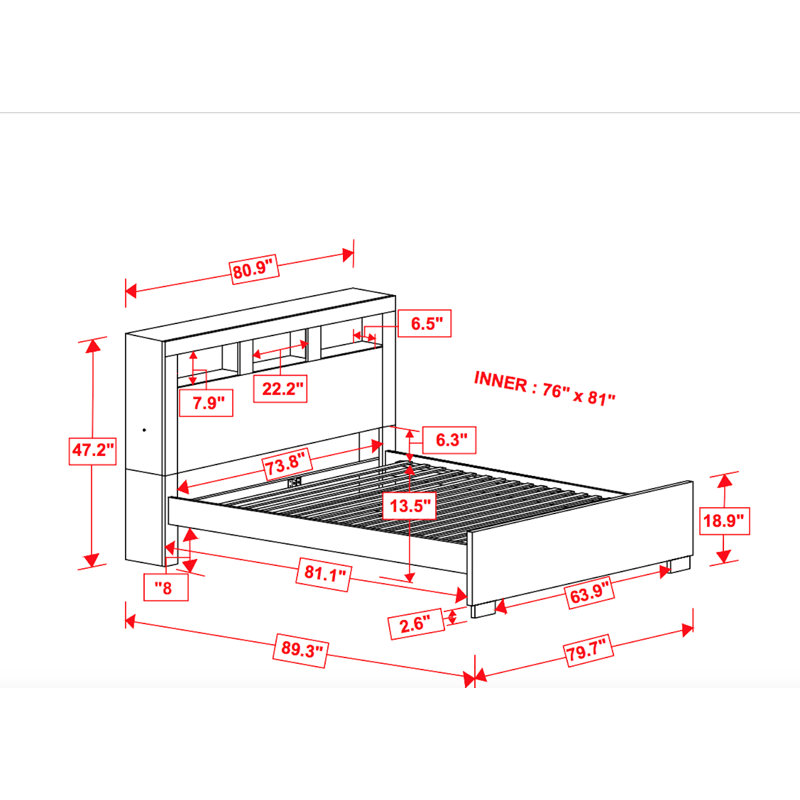 Hamler Solid Wood Platform Bed, King