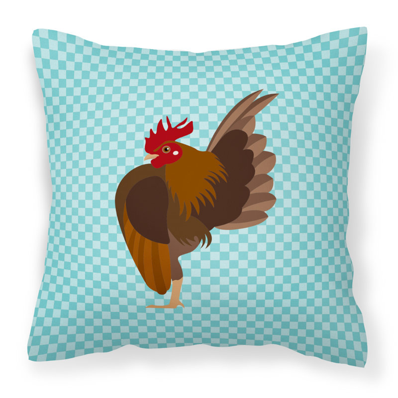 Coussin décoratif d’extérieur à la toile de poulet, 18 po x 18 po, Bleu