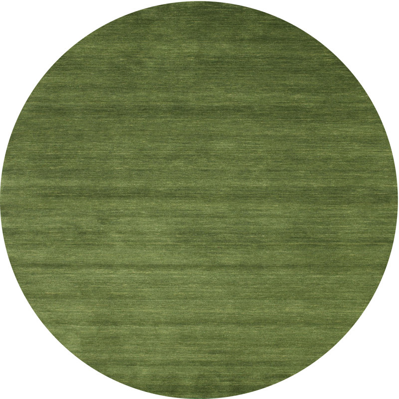 Tapis de zone vert contemporaine, Rond 3 pi