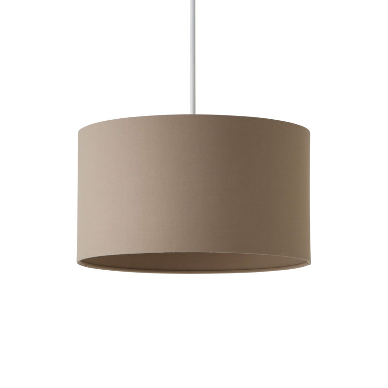 Blended Fabric Drum Lamp Shade ( Slip-On ), Beige, 20cm H x 35cm W x 35cm D
