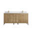 Teck d'Atlanta 72 po X P 22 po D Meuble-lavabo double en gris clair délavé avec quartz Cove Edge-110330906