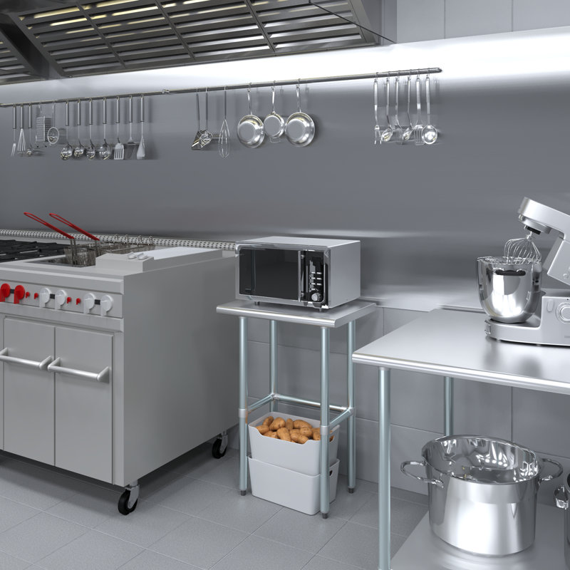 24" Stainless Steel Open Base Work Table with Galvanized Legs