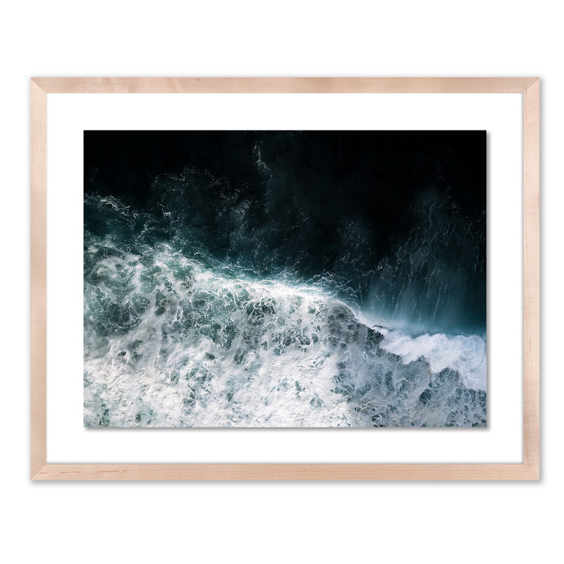 Wave Break 3 Print by Michael Schauer, Natural, 32" H x 40" W x 2.5" D