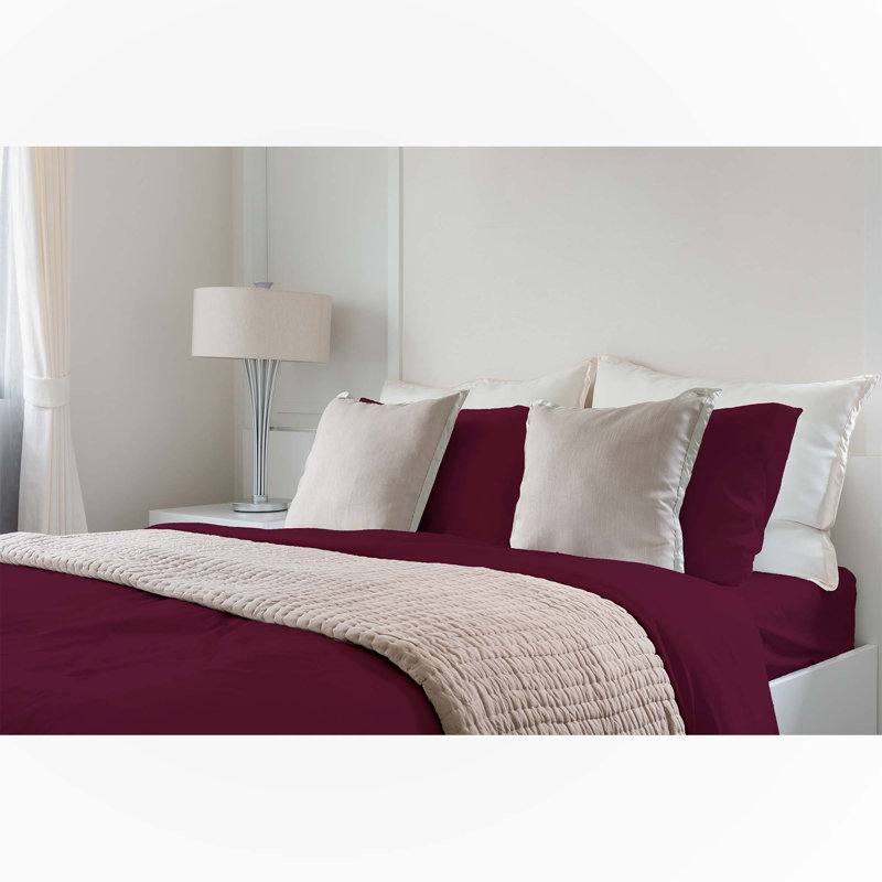 Sheet Set, Queen Sheet Set w/ 1 Fitted Sheet, 2 Pillowcases, Burgundy