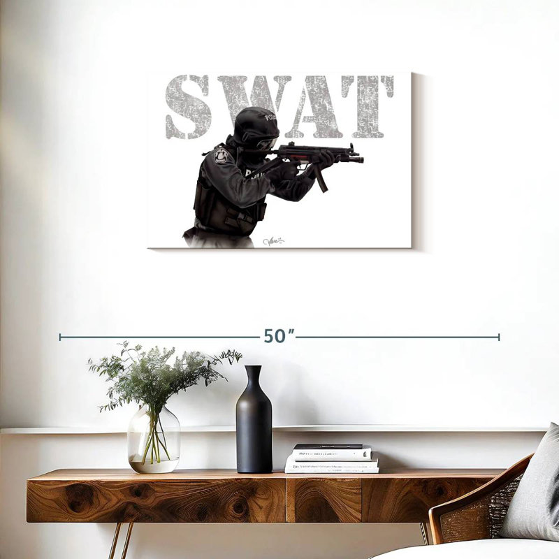 Fighting SWAT, 20" H x 30" W