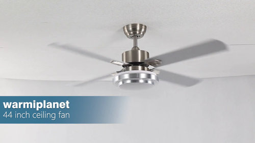 warmiplanet Ceiling Fan with Lights Remote Control, 52 inch, Brushed Nickel (5-Blades)