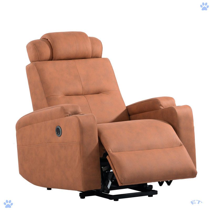 Fauteuil inclinable électrique lève-personne Orrum, Similicuir orange