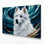 «Dogs American Eskimo Dog», art mural sur toile bleue