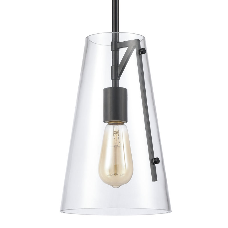 Mini-luminaire suspendu 1 lumière Trustle - 7 po - Noir mat, Noir, H 11 po x l 7 po x P 7 po