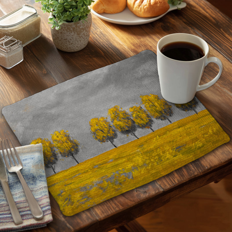 Trees in a Field Braided Polyester Placemat | Home Decor